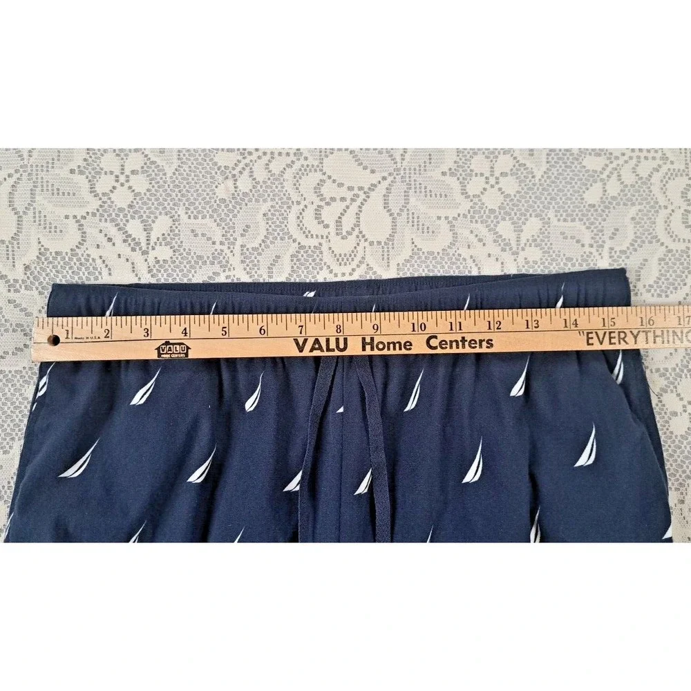 Nautica Men's Blue White Lounge  Pajama Pants 100% Polyester Sleepwear Size‎ M